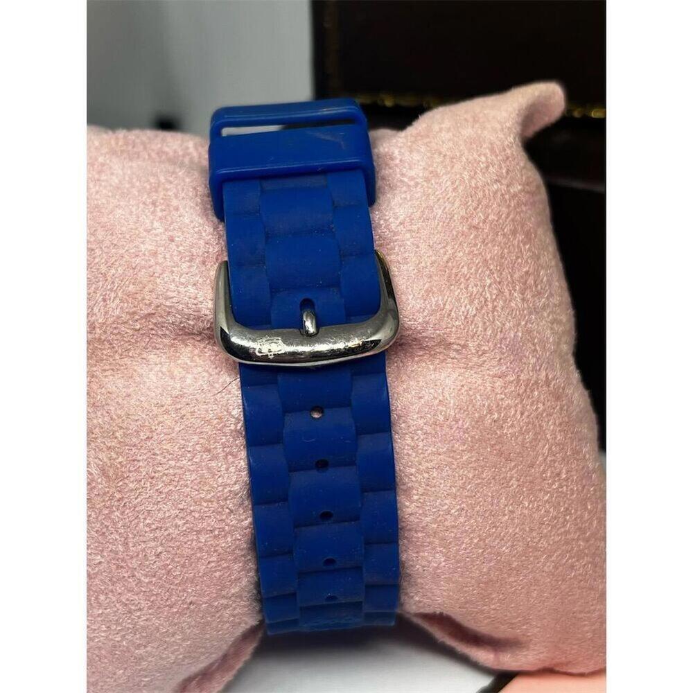 Juicy Couture Cobalt Blue Jelly Strap Watch Crystal Y2K - Picture 5 of 6